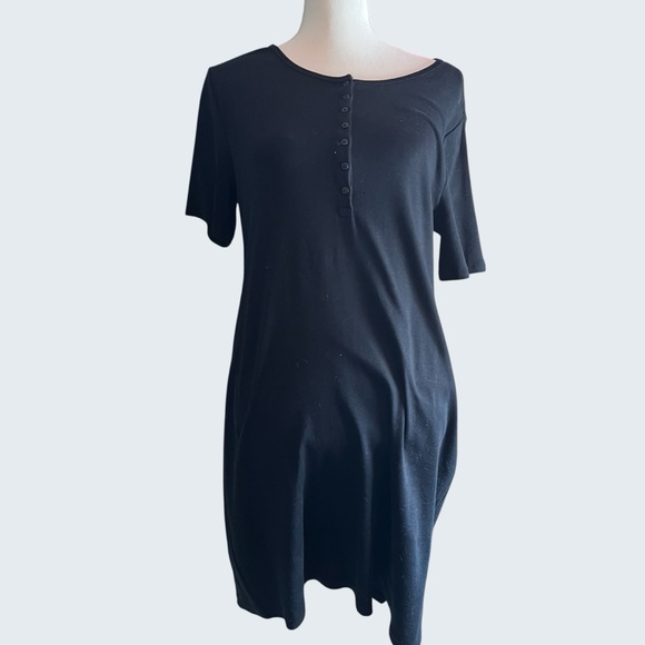 GAP Dresses & Skirts - Gap NWT large petite black cotton Henley dress